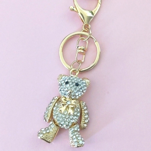 2 For $25 | CRYSTAL Teddy Bear Keychain  | Brand New - Picture 1 of 4